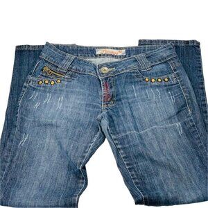 POINTTER Studded Distressed Medium Wash Jeans Size 42 US 10